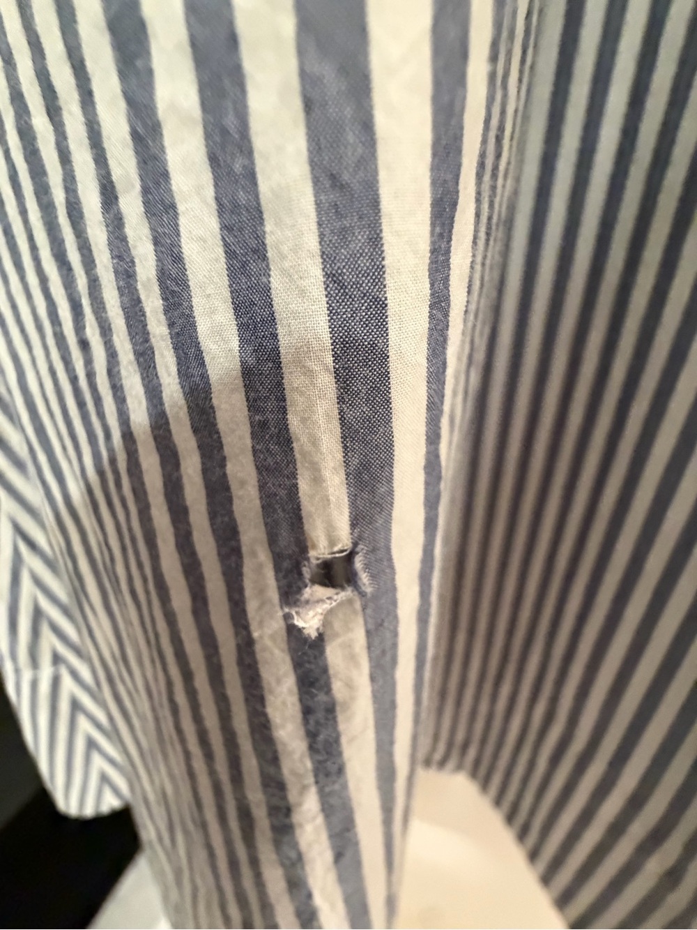 Marine Layer Darcy Poplin Blue/White Striped Maxi Dress with Pockets - XS - Picture 7 of 7